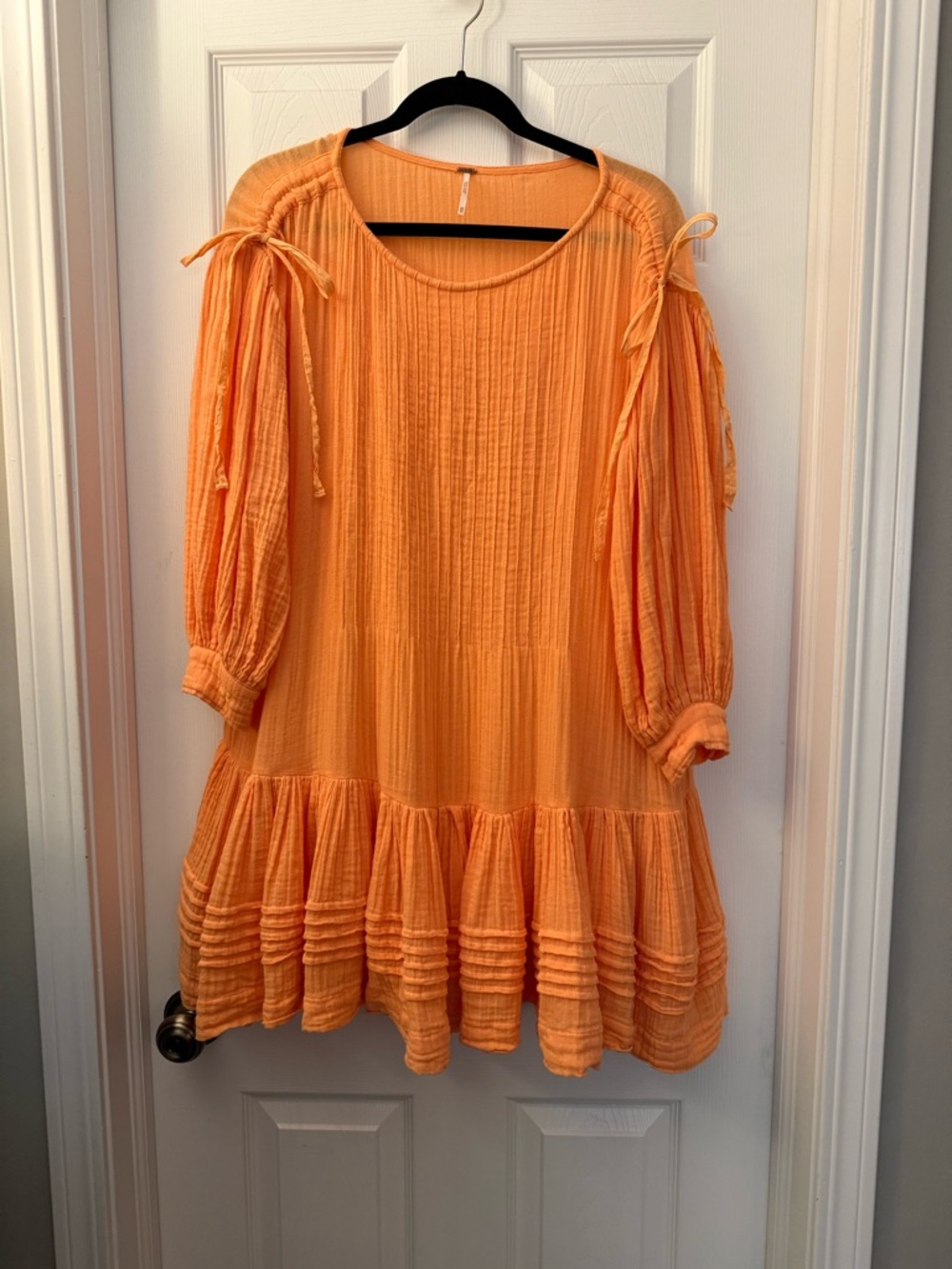 Free People Washed Ashore Orange Mini Dress